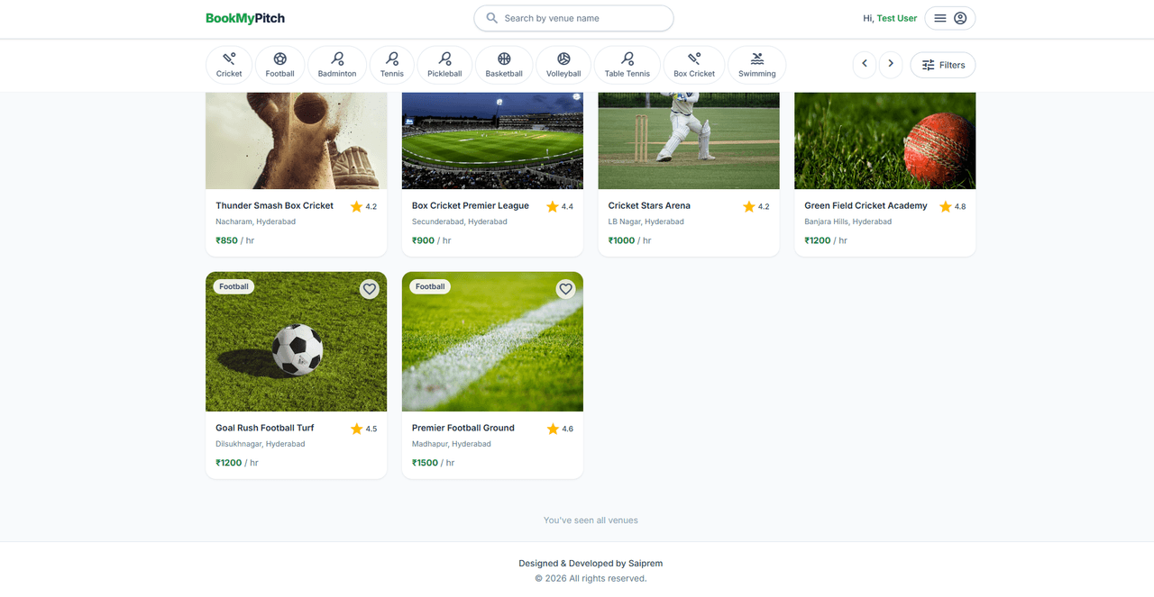 BookMyPitch preview